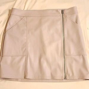 Pink faux leather skirt